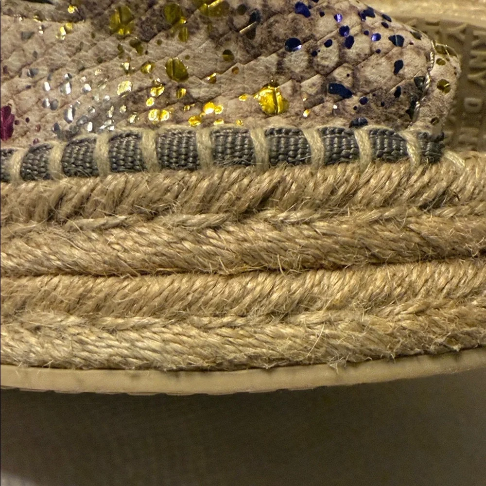DKNY Multicolor Sequin Espadrille Wedges